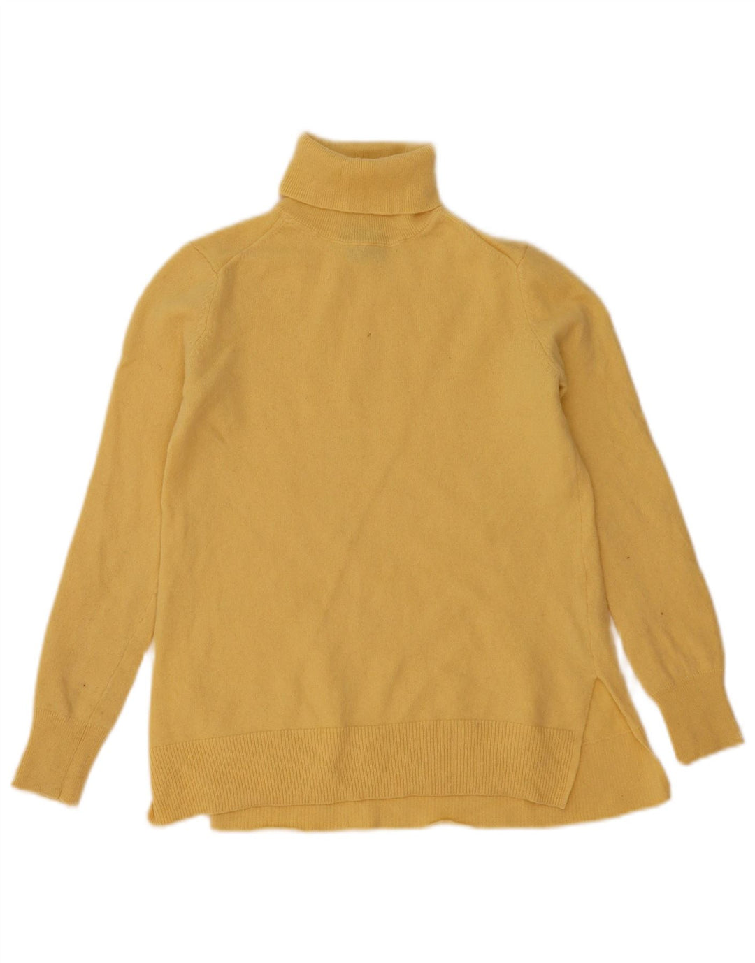 Suéter feminino Massimo Dutti com gola redonda Reino Unido 6 XS lã amarela