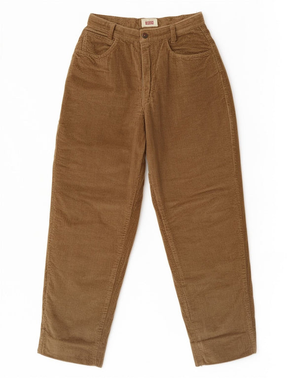 Calça feminina Sisley de veludo cotelê W28 L27 algodão bege