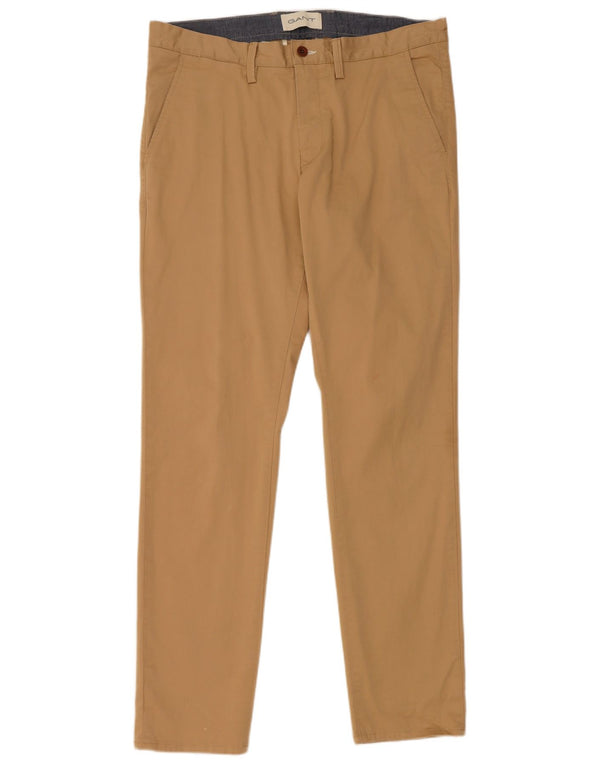 Calça Chino Masculina Slim Fit Gant W34 L32 Algodão Bege