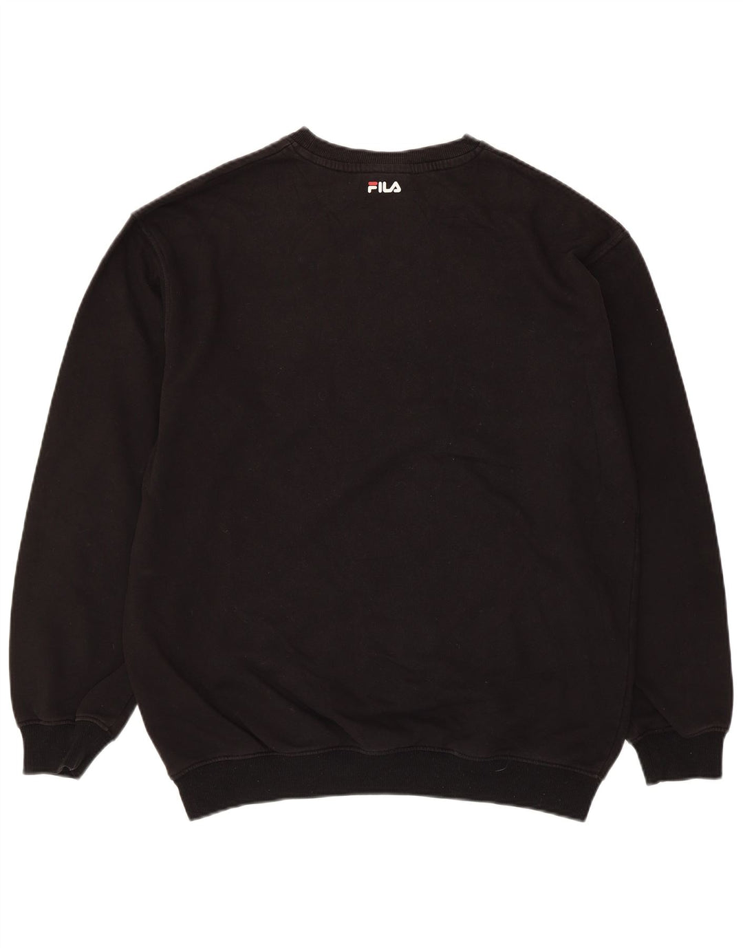 Fila Mens Graphic Moletom Jumper Médio Algodão Preto