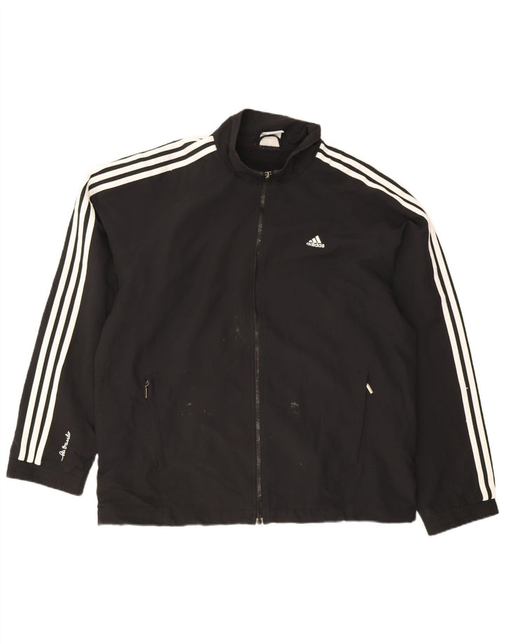Adidas Mens Tracksuit Top Jacket UK 44/46 Grande Poliéster Preto