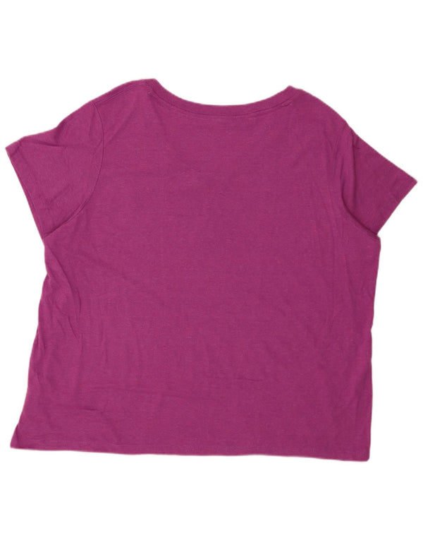 Camiseta feminina grande CHAMPION UK 20 2XL algodão manchado roxo