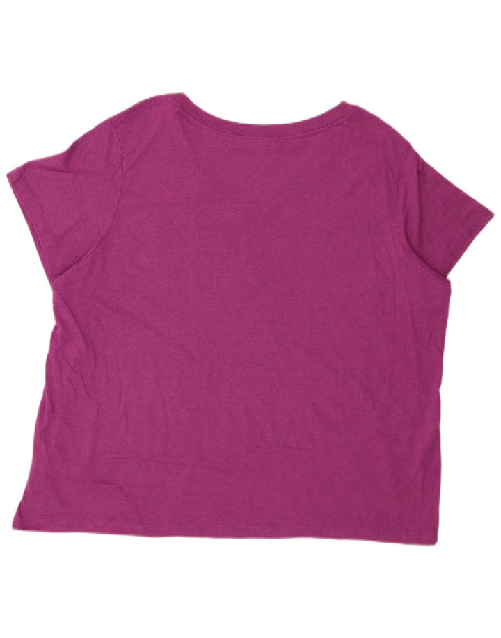 Camiseta feminina grande CHAMPION UK 20 2XL algodão manchado roxo