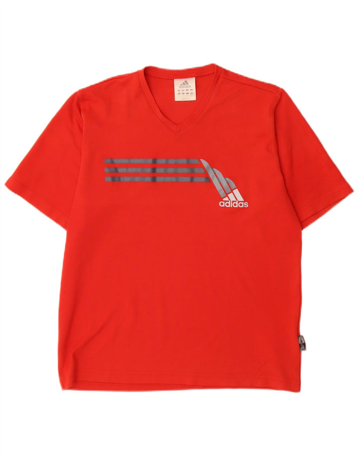 Adidas Masculino Climalite Camiseta Top UK 40/42 Médio Vermelho Poliéster