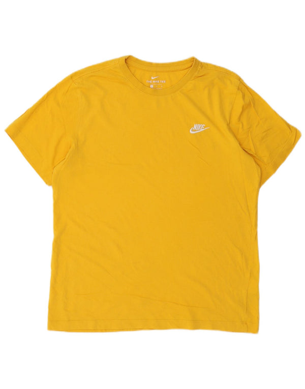 Nike Mens Camiseta Top Médio Algodão Amarelo