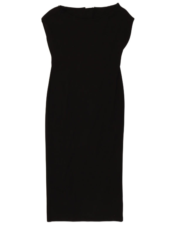 Vestido bodycon feminino sem mangas Zara UK 18 XL algodão preto