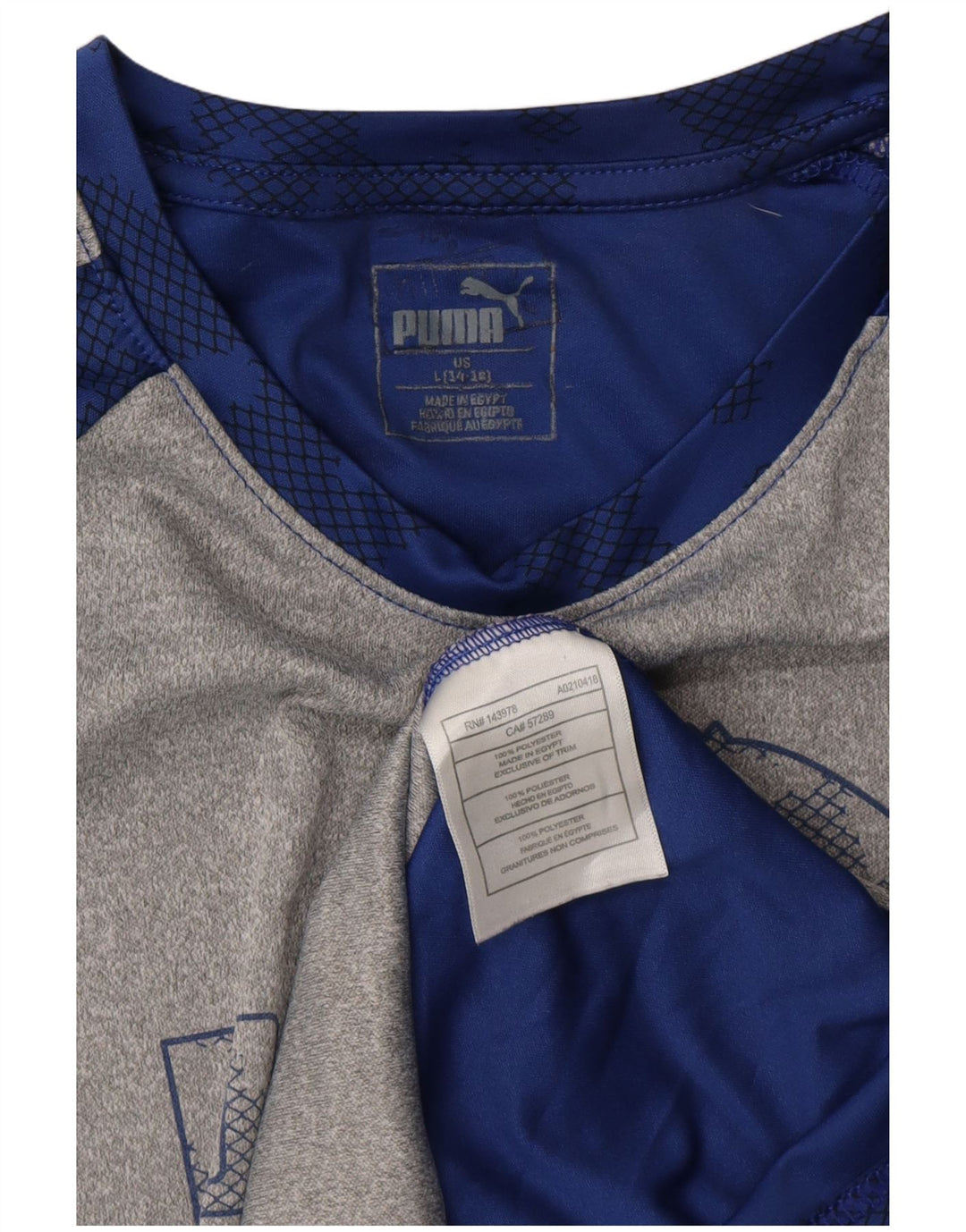 Camiseta PUMA Boys Graphic 14-15 Anos Grande Cinza Colorblock Poliéster