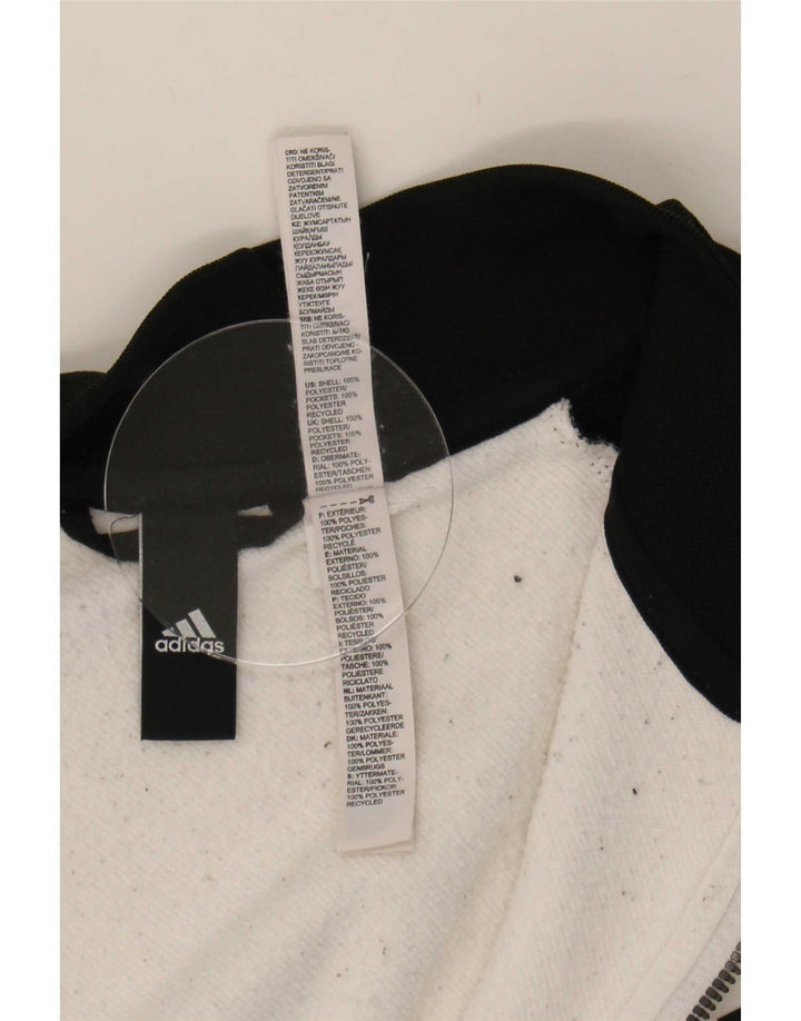 Adidas Mens Tracksuit Top Jacket UK 48/50 XL Branco Colourblock Poliéster