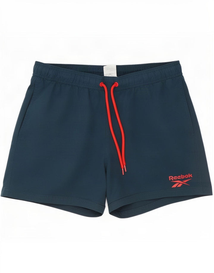 Shorts esportivos masculinos Reebok médio azul marinho poliéster