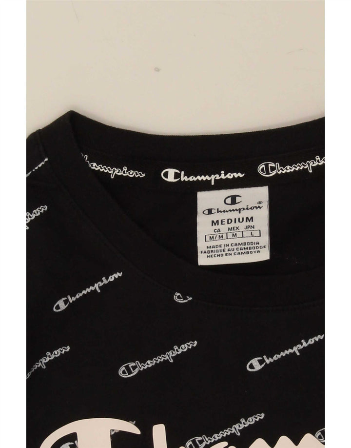 Camiseta feminina estampada Champion UK 12 médio preto
