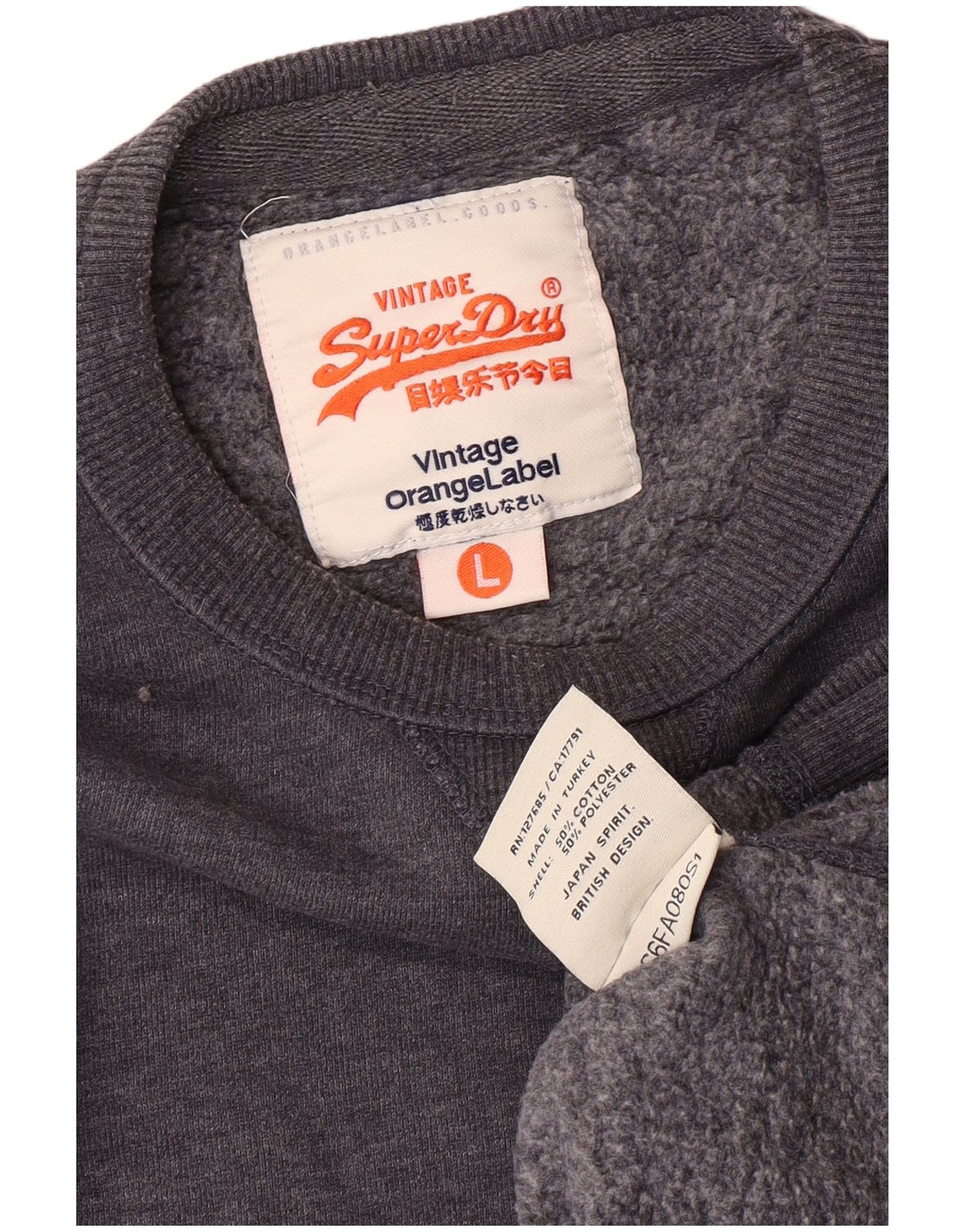 Superdry moletom masculino jumper grande cinza algodão retrô