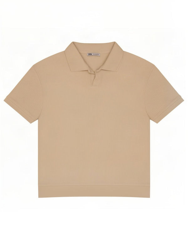 Camisa polo masculina Zara grande algodão branco