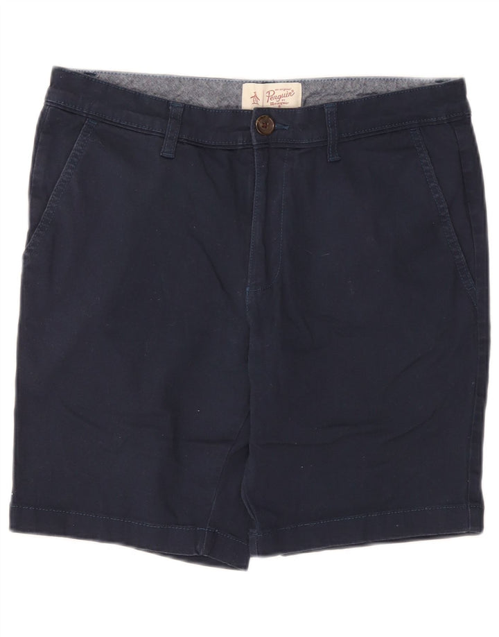 Penguin Mens Chino Shorts W36 Grande Algodão Azul Marinho