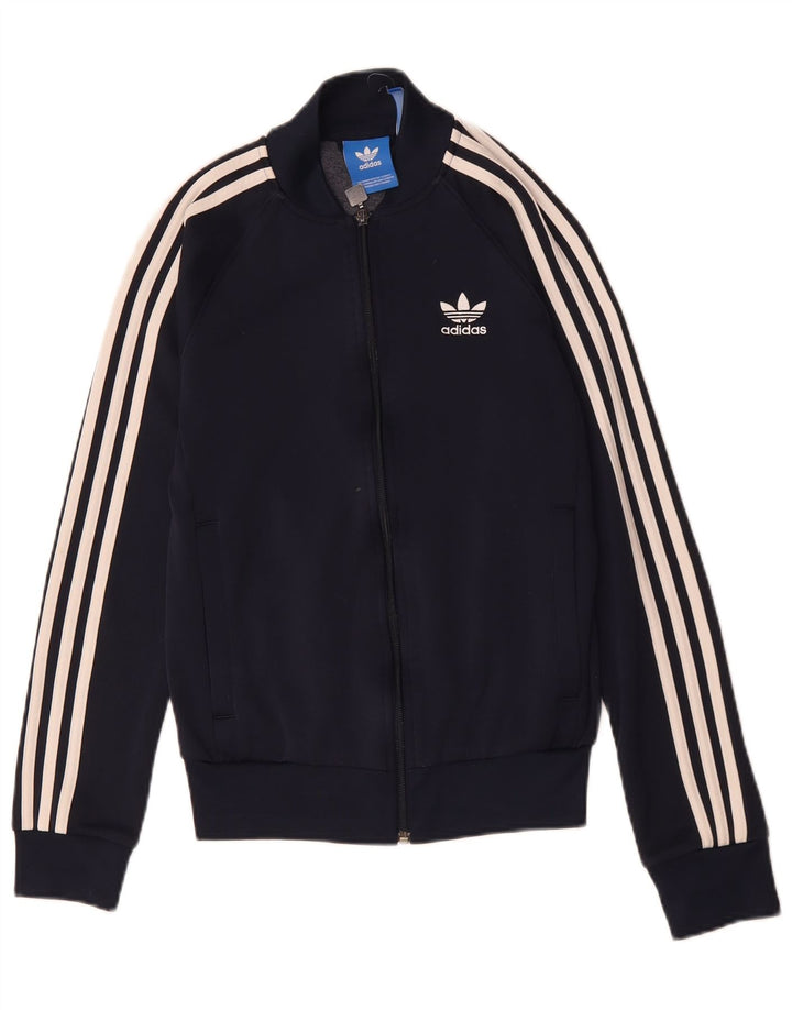 Adidas Mens Treino Top Jacket Pequeno Poliéster Azul Marinho