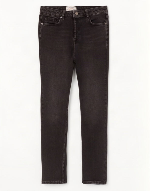 Fat Face Womens Girlfriend Skinny Jeans Reino Unido 10 Pequeno W28 L28 Algodão Preto