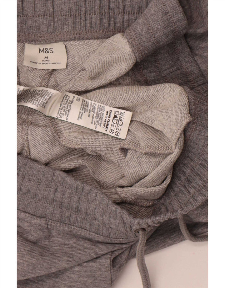 Calça de treino masculina Marks & Spencer algodão manchado cinza médio