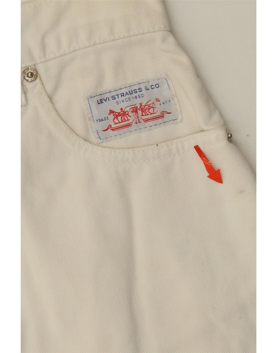 Saia jeans feminina LEVI'S W26 pequena off white