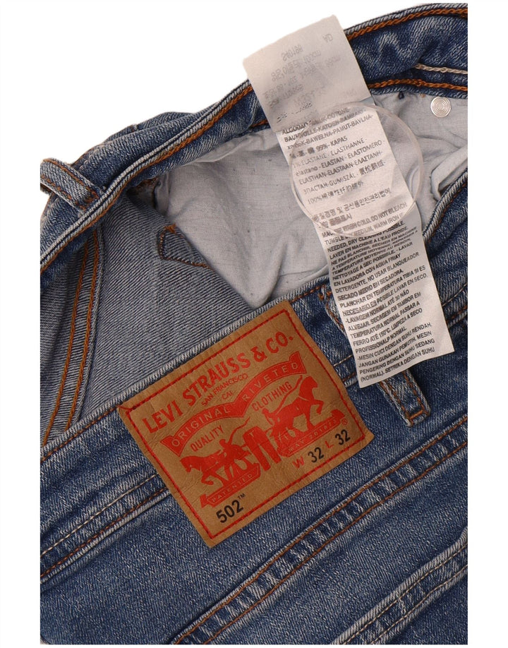 LEVI'S Masculino 502 Slim Tapered Jeans W32 L32 Azul Algodão