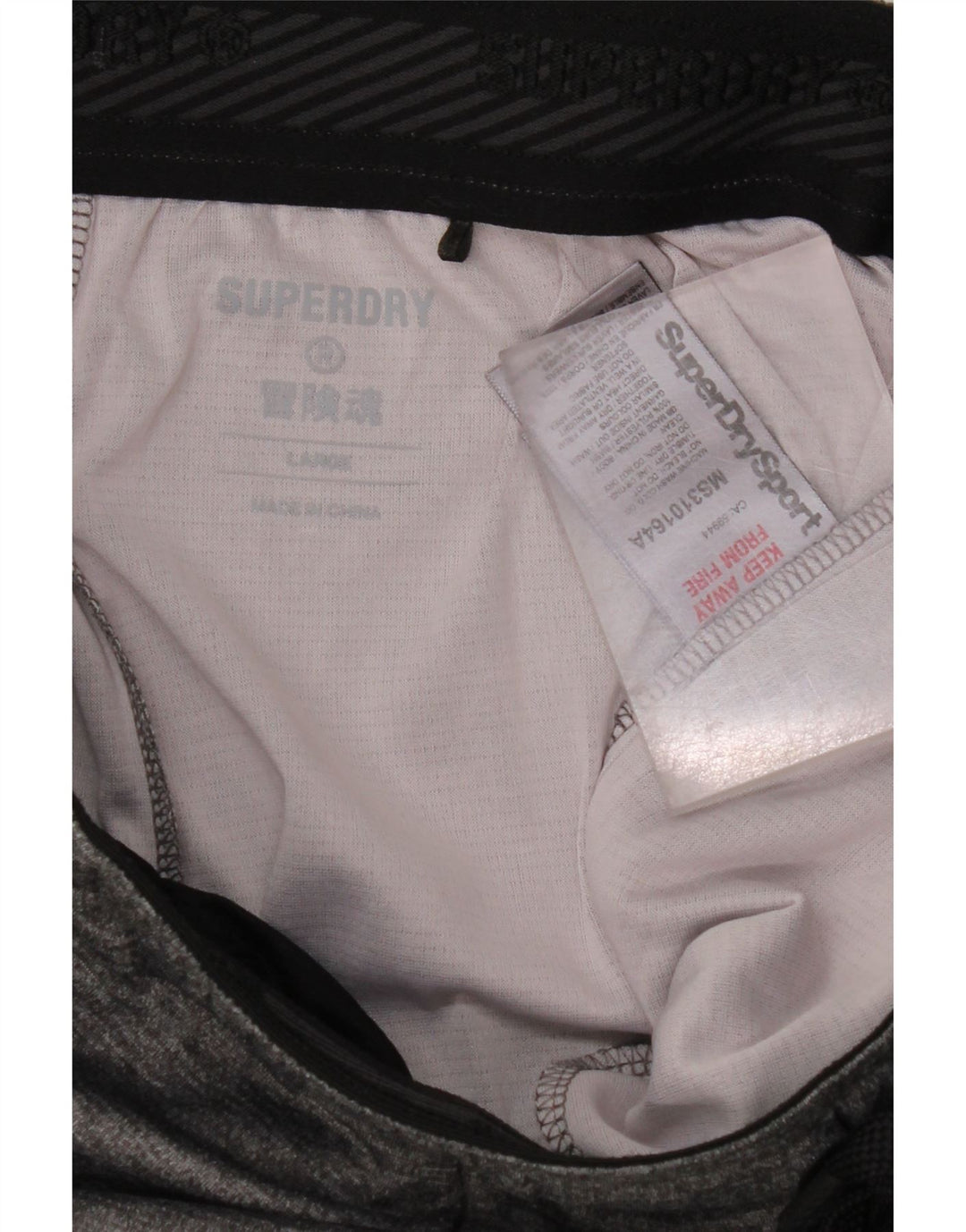Shorts esportivos masculinos SUPERDRY grande poliéster manchado cinza