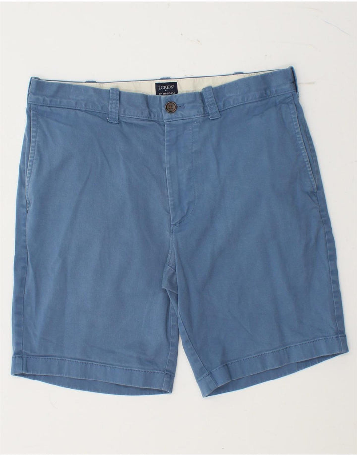 J. CREW Mens Chino Shorts W31 Algodão Azul Médio