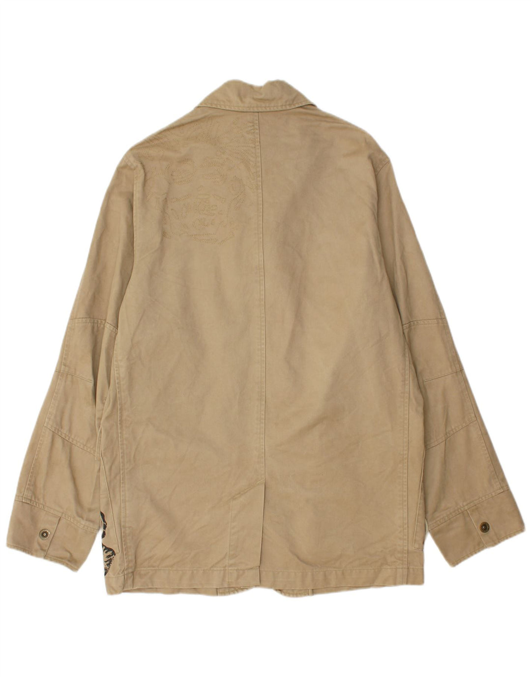 Jaqueta utilitária masculina Quiksilver UK 40 grande algodão bege