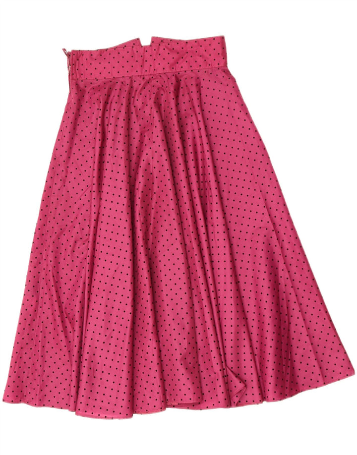 Saia vintage feminina linha A W30 médio rosa manchado