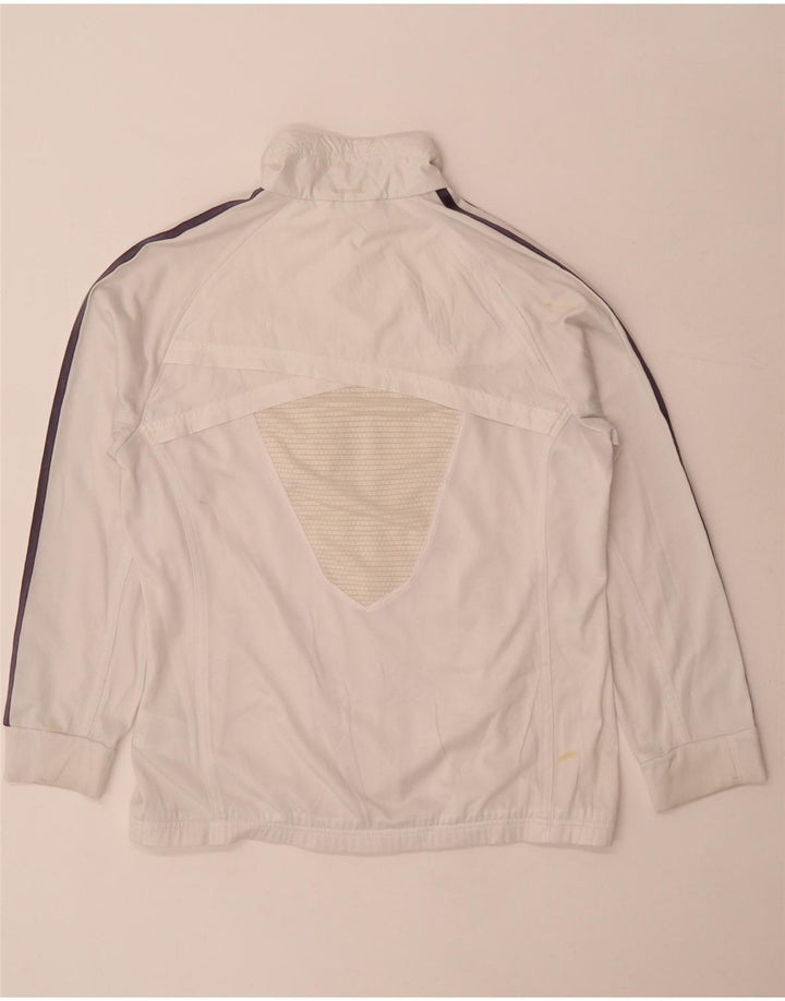 Adidas Womens Climalite Tracksuit Top Jacket UK 14 Grande Branco Poliéster