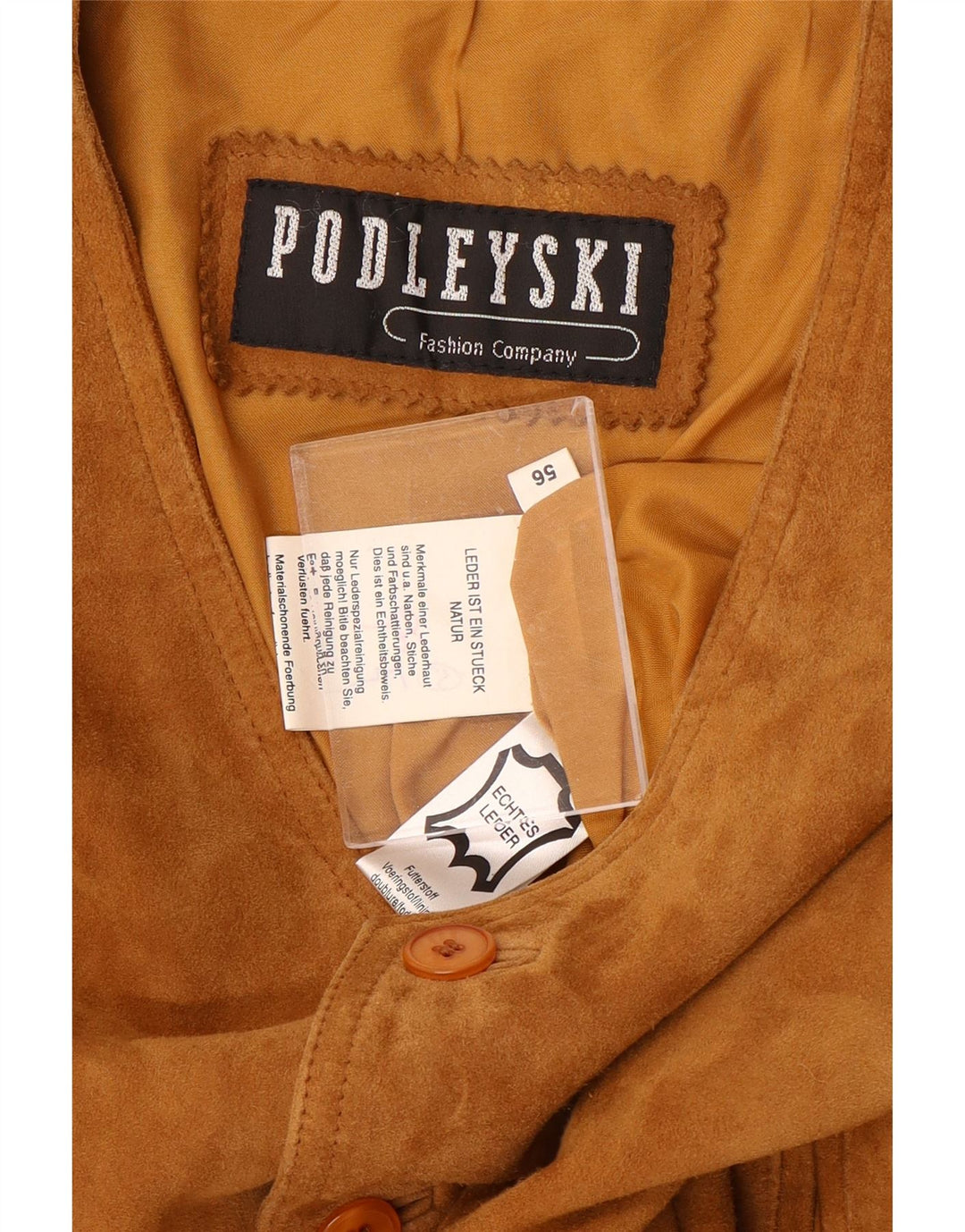 Podleyski masculino camurça gilet IT 56 3XL couro marrom