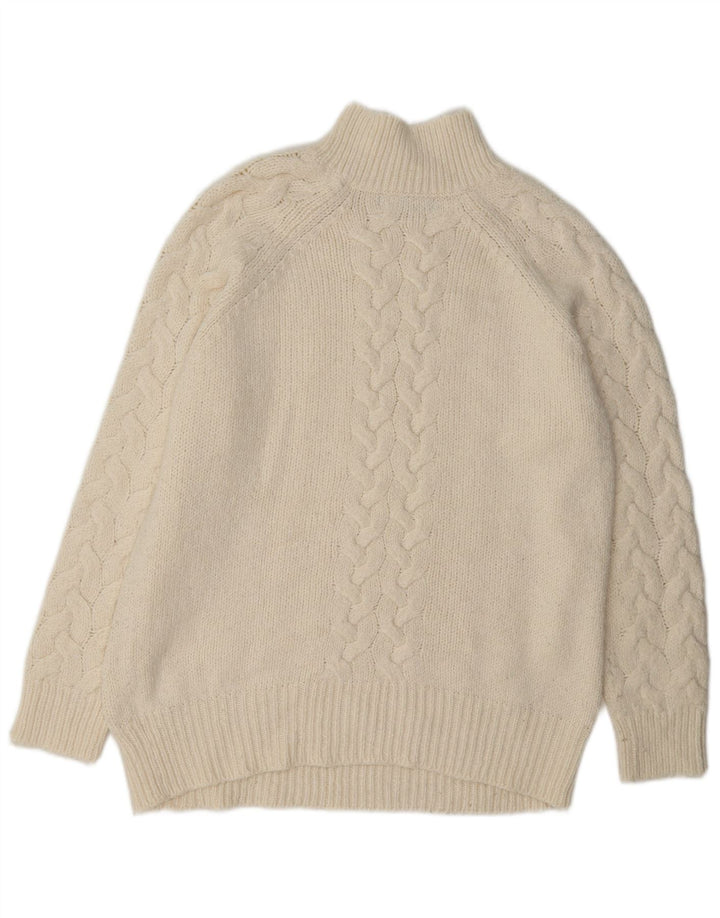 Suéter feminino Marks & Spencer com gola tartaruga Reino Unido 14 médio off white cl