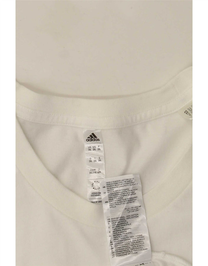 Adidas Mens Graphic T-Shirt Top 2XL Algodão Branco