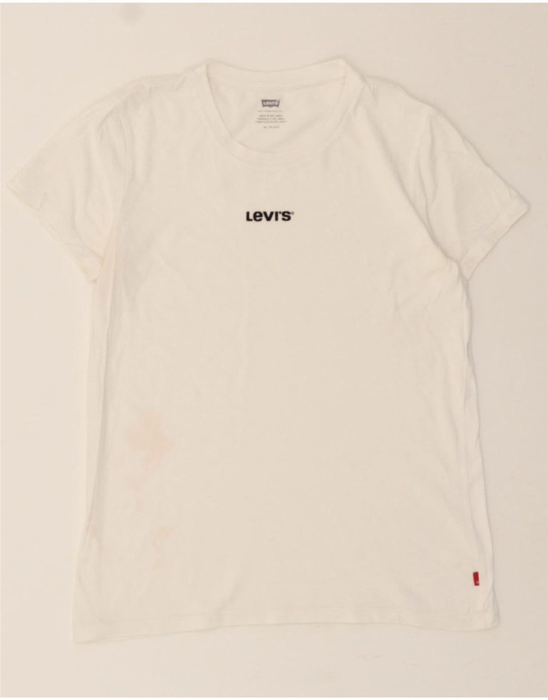 LEVI'S Womens T-Shirt Top UK 6 XS White Vintage Levi's and Second-Hand Levi's from Messina Hembry 