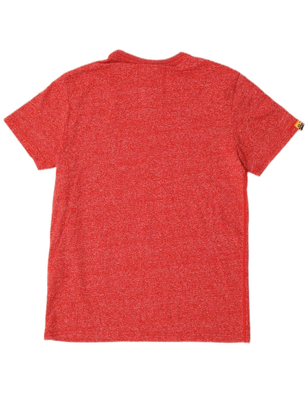 Camiseta gráfica masculina Superdry Top grande algodão manchado vermelho