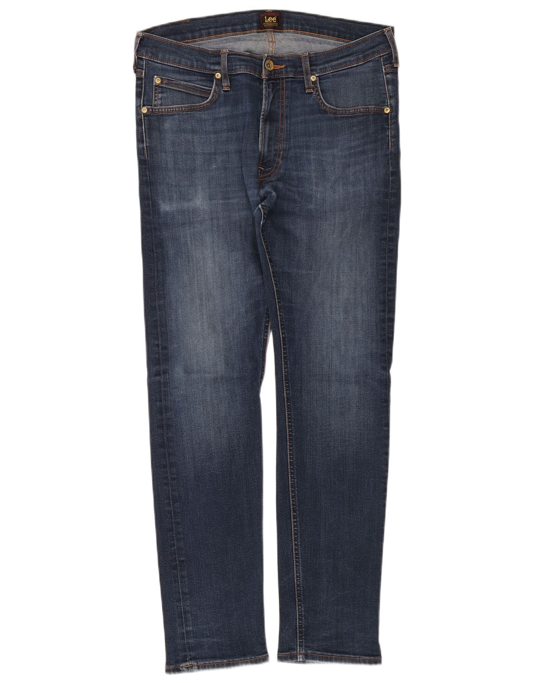 LEE Womens Luke Skinny Jeans W33 L30 Azul Algodão