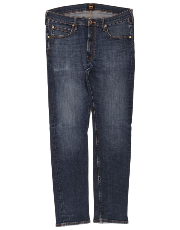 LEE Womens Luke Skinny Jeans W33 L30 Azul Algodão