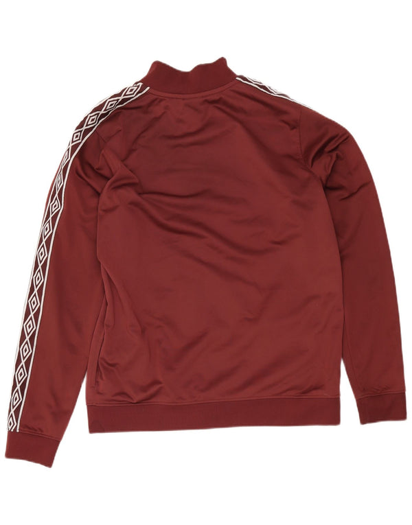 Umbro Womens Graphic Tracksuit Top Jacket UK 16 Grande Borgonha Poliéster