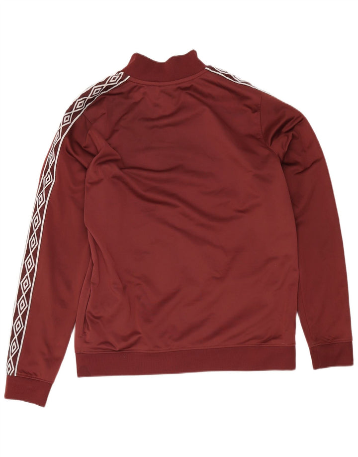 Umbro Womens Graphic Tracksuit Top Jacket UK 16 Grande Borgonha Poliéster