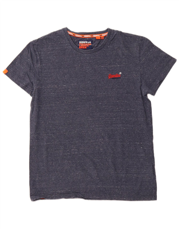 Camiseta masculina SUPERDRY Top médio algodão manchado azul marinho