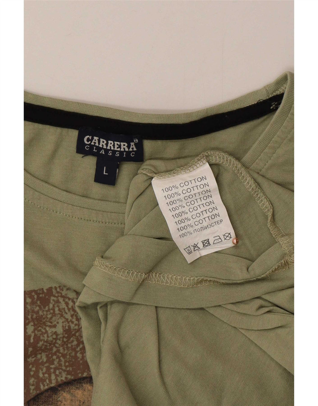 Camiseta gráfica masculina Carrera Top grande de algodão verde