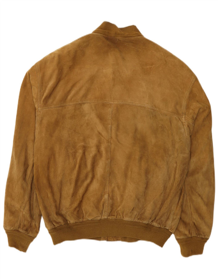 Jaqueta bomber masculina de camurça Scout UK 40 grande bege