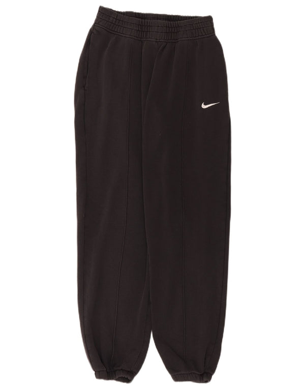 Nike Womens Loose Fit Calças de treino Joggers UK 10 Pequeno Algodão Preto