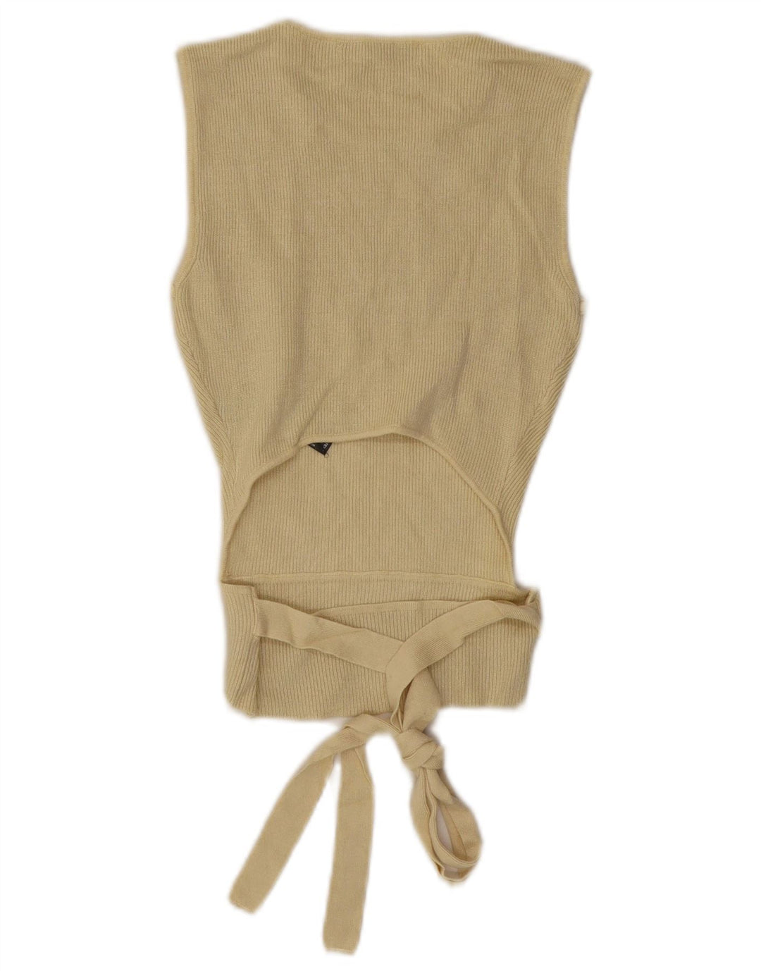 Regata feminina ZARA com colete curto Reino Unido 12 Viscose amarela média