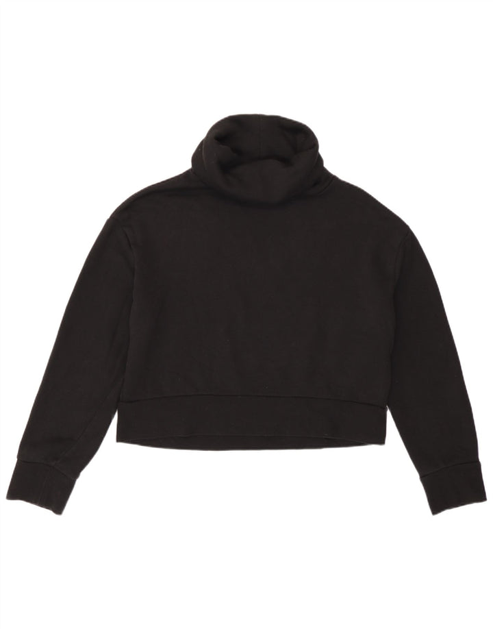 Zara moletom feminino oversized crop jumper UK 10 pequeno algodão preto