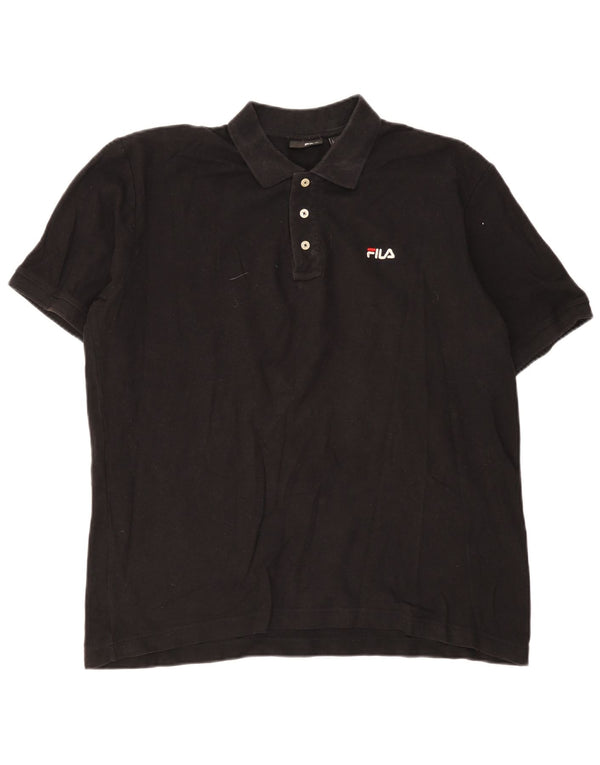 Camisa Polo Masculina Fila XL Algodão Preto