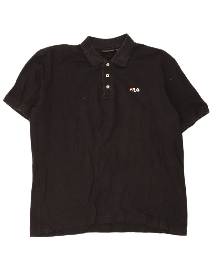 Camisa Polo Masculina Fila XL Algodão Preto