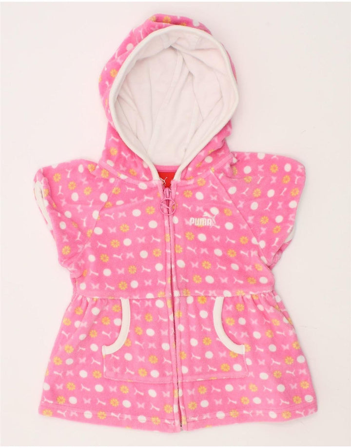 PUMA Baby Girls Velour Short Sleeve Zip Hoodie Sweater 18-24 Months Pink Vintage Puma and Second-Hand Puma from Messina Hembry 