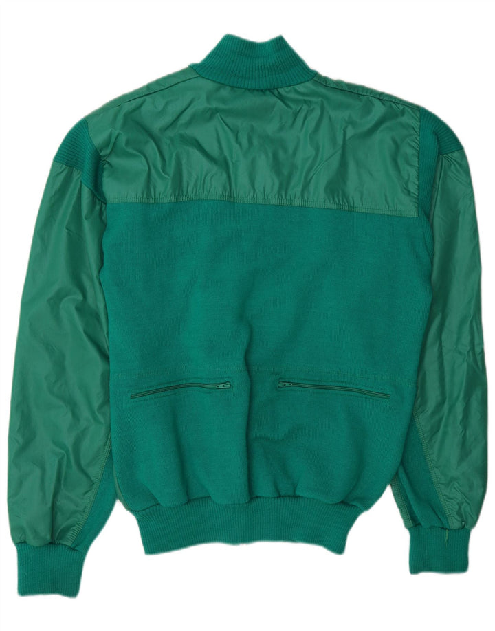 Jaqueta vintage masculina de agasalho verde médio