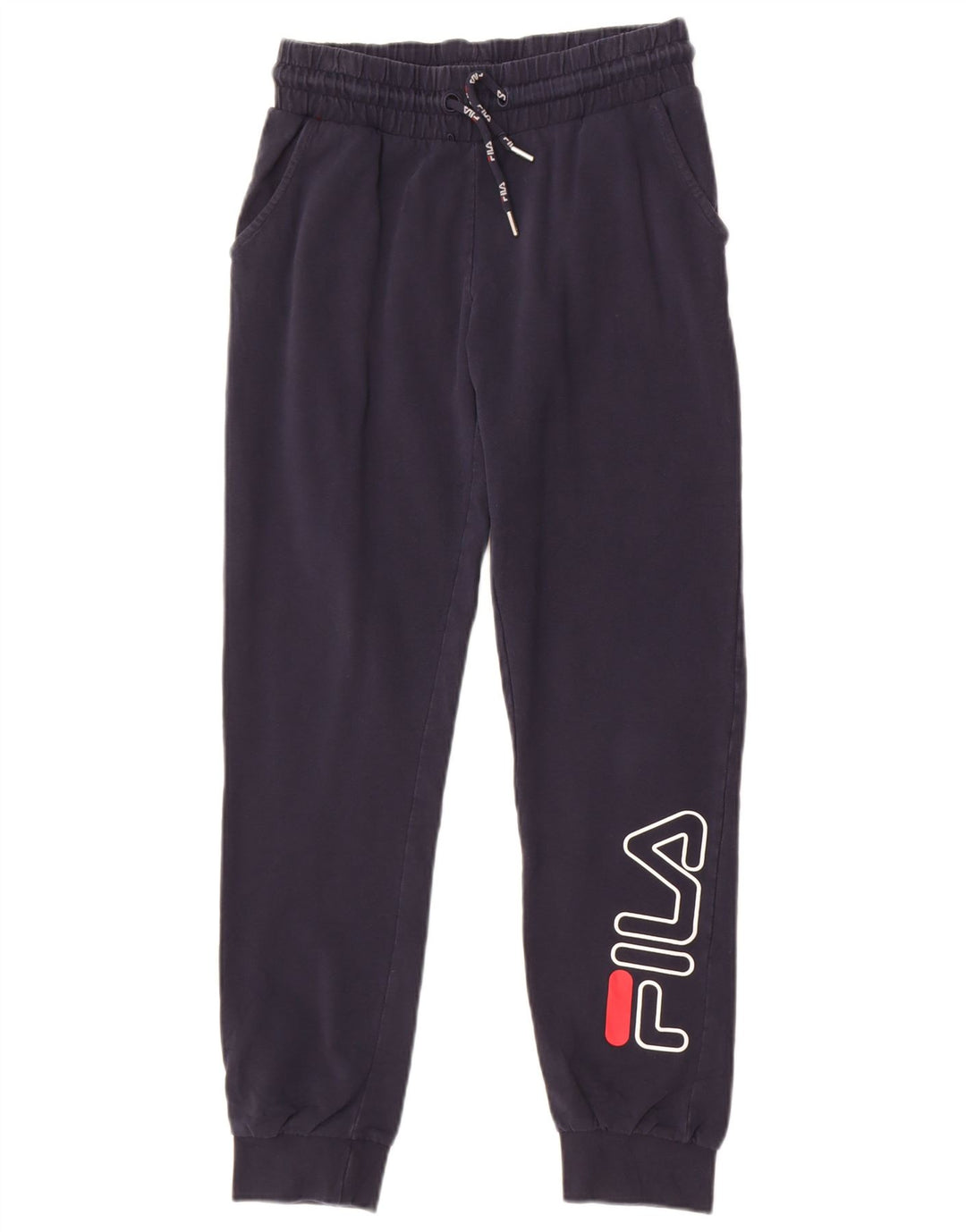 Fila Womens Graphic Tracksuit Calças Joggers UK 10 Pequeno Azul Marinho