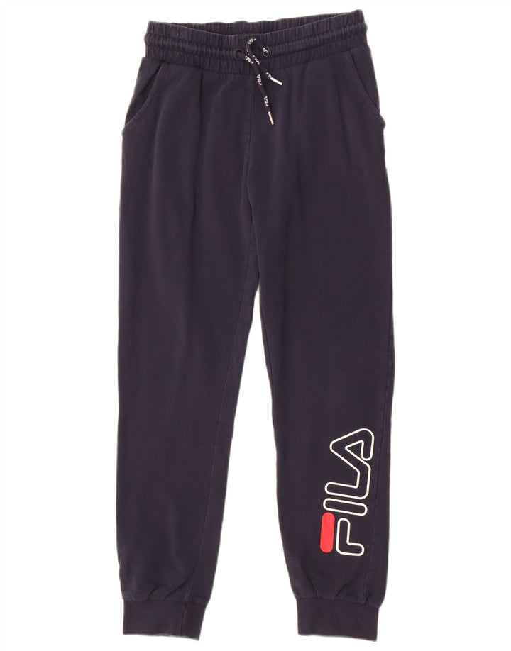 Fila Womens Graphic Tracksuit Calças Joggers UK 10 Pequeno Azul Marinho