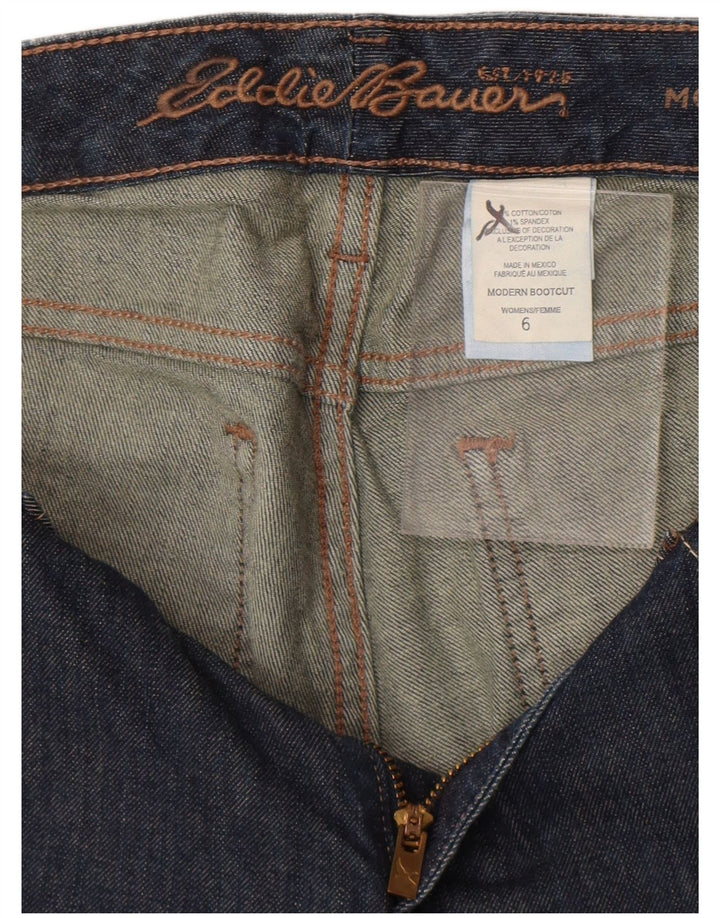 Eddie Bauer Jeans feminino moderno bootcut US 6 médio W32 L31 azul marinho