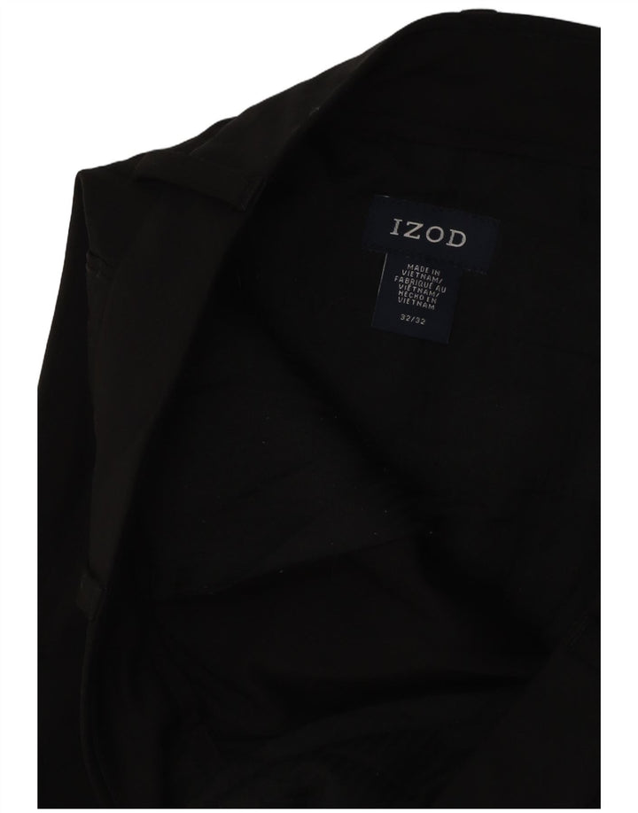 Calça chino reta masculina IZOD W32 L29 preta